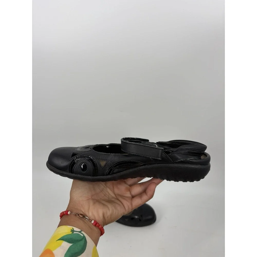 Naot Rongo Sandals Womens 39 / 8 Black Cutout Mary Jane Leather Casual Comfort